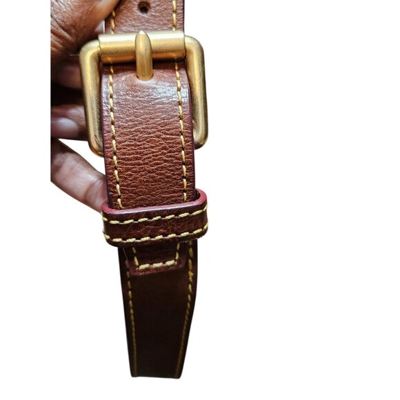 Dooney & Bourke Zip Sac Chestnut Leather Crossbody Shoulder Bag With Tassel Acce - Picture 10 of 16